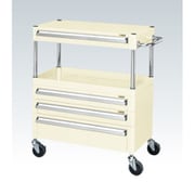 CSP-7581A3CSEI [CSパールワゴン 中量タイプ/均等耐荷重100kg/サイレントエラストマー車/H880mm/2段/移動式/引出し付 W750×D500×H880mm]