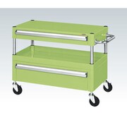 CSP-6061ACSE [CSパールワゴン 中量タイプ/均等耐荷重120kg/サイレントエラストマー車/H600mm/2段/移動式/引出し付 W600×D400×H600mm]
