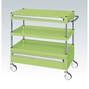 CSP-7572ACNU [CSパールワゴン 中量タイプ/均等耐荷重120kg/ナイロンウレタン車/H740mm/3段/移動式/引出し付 W750×D500×H740mm]