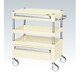 CSP-7572ACNUI [CSパールワゴン 中量タイプ/均等耐荷重120kg/ナイロンウレタン車/H740mm/3段/移動式/引出し付 W750×D500×H740mm]