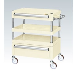 CSP-6082ACNUI [CSパールワゴン 中量タイプ/均等耐荷重120kg/ナイロンウレタン車/H880mm/3段/移動式/引出し付 W600×D400×H880mm]