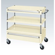 CSP-6082ACSEI [CSパールワゴン 中量タイプ/均等耐荷重120kg/サイレントエラストマー車/H880mm/3段/移動式/引出し付 W600×D400×H880mm]