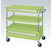 CSP-7582ACSE [CSパールワゴン 中量タイプ/均等耐荷重120kg/サイレントエラストマー車/H880mm/3段/移動式/引出し付 W750×D500×H880mm]