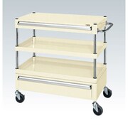 CSP-7582ACSEI [CSパールワゴン 中量タイプ/均等耐荷重120kg/サイレントエラストマー車/H880mm/3段/移動式/引出し付 W750×D500×H880mm]