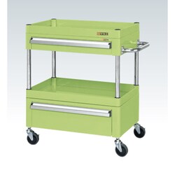 CSP-6062ACSE [CSパールワゴン 中量タイプ/均等耐荷重120kg/サイレントエラストマー車/H600mm/2段/移動式/引出し付 W600×D400×H600mm]