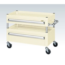 CSP-6062ACSEI [CSパールワゴン 中量タイプ/均等耐荷重120kg/サイレントエラストマー車/H600mm/2段/移動式/引出し付 W600×D400×H600mm]