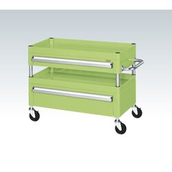 CSP-7562AC [CSパールワゴン 中量タイプ/均等耐荷重120kg/ゴム車/H600mm/2段/移動式/引出し付 W750×D500×H600mm]