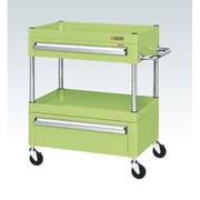 CSP-6072AC2 [CSパールワゴン 中量タイプ/均等耐荷重120kg/ゴム車/H740mm/2段/移動式/引出し付 W600×D400×H740mm]