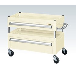 CSP-7572AC2SEI [CSパールワゴン 中量タイプ/均等耐荷重120kg/サイレントエラストマー車/H740mm/2段/移動式/引出し付 W750×D500×H740mm]