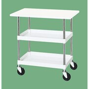 CSP-7572VW [CSパールワゴン 中量タイプ/均等耐荷重150kg/抗菌・抗ウイルスポリエステル天板/ゴム車/H760mm/2段＋天板付/移動式 W750×D500×H760mm]
