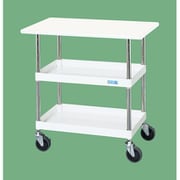 CSP-9072VNUW [CSパールワゴン 中量タイプ/均等耐荷重150kg/抗菌・抗ウイルスポリエステル天板/ナイロンウレタン車/H760mm/2段＋天板付/移動式 W900×D600×H760mm]