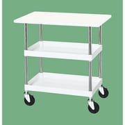 CSP-9082VW [CSパールワゴン 中量タイプ/均等耐荷重150kg/抗菌・抗ウイルスポリエステル天板/ゴム車/H900mm/2段＋天板付/移動式 W900×D600×H900mm]
