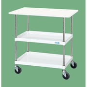 CSP-9082VNUW [CSパールワゴン 中量タイプ/均等耐荷重150kg/抗菌・抗ウイルスポリエステル天板/ナイロンウレタン車/H900mm/2段＋天板付/移動式 W900×D600×H900mm]