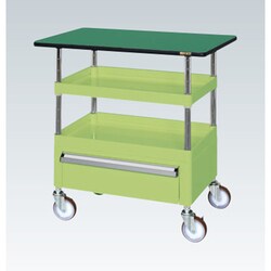 CSP-7572CTE [CSパールワゴン 中量タイプ/均等耐荷重130kg/改正RoHS10物質対応サカエリューム天板/ゴム車/H760mm/2段＋天板付/移動式/引出し・天板付 W750×D500×H760mm]