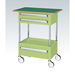 CSP-7571A2CTFSE [CSパールワゴン 中量タイプ/均等耐荷重120kg/サカエリューム天板/サイレントエラストマー車/H760mm/1段＋天板付/移動式/引出し・天板付 W750×D500×H760mm]