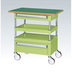 CSP-7582ACTFSE [CSパールワゴン 中量タイプ/均等耐荷重130kg/サカエリューム天板/サイレントエラストマー車/H900mm/2段＋天板付/移動式/引出し・天板付 W750×D500×H900mm]