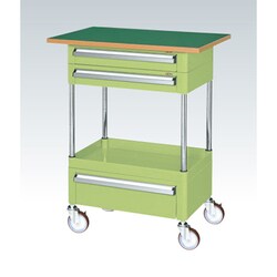 CSP-7581A2CTFSE [CSパールワゴン 中量タイプ/均等耐荷重120kg/サカエリューム天板/サイレントエラストマー車/H900mm/1段＋天板付/移動式/引出し・天板付 W750×D500×H900mm]