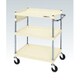 CSP-6083PI [CSパールワゴン 中量タイプ/均等耐荷重150kg/ゴム車/H880mm/3段/移動式/パンチングパネル付 W600×D400×H880mm]