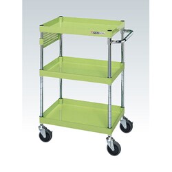 CSP-6083PSE [CSパールワゴン 中量タイプ/均等耐荷重150kg/サイレントエラストマー車/H880mm/3段/移動式/パンチングパネル付 W600×D400×H880mm]