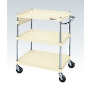 CSP-6083PSEI [CSパールワゴン 中量タイプ/均等耐荷重150kg/サイレントエラストマー車/H880mm/3段/移動式/パンチングパネル付 W600×D400×H880mm]
