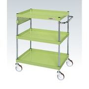 CSP-7583PNU [CSパールワゴン 中量タイプ/均等耐荷重150kg/ナイロンウレタン車/H880mm/3段/移動式/パンチングパネル付 W750×D500×H880mm]