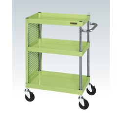 CSP-6083ZP [CSパールワゴン 中量タイプ/均等耐荷重150kg/ゴム車/H880mm/3段/移動式/全面パンチングパネル付 W600×D400×H880mm]