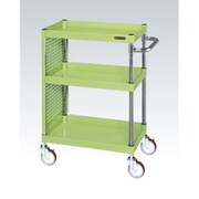 CSP-7583ZPNU [CSパールワゴン 中量タイプ/均等耐荷重150kg/ナイロンウレタン車/H880mm/3段/移動式/全面パンチングパネル付 W750×D500×H880mm]