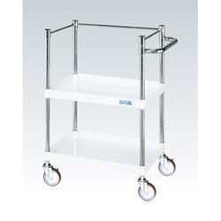 CSP-7582KNUW [CSパールワゴン 中量タイプ/均等耐荷重100kg/ナイロンウレタン車/H880mm/2段/移動式/コボレ止め付 W750×D500×H880mm]