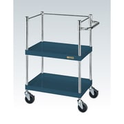 CSP-7582KD [CSパールワゴン 中量タイプ/均等耐荷重100kg/ゴム車/H880mm/2段/移動式/コボレ止め付 W750×D500×H880mm]