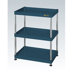CSPN-6073D [CSパールワゴン 中量タイプ/均等耐荷重150kg/樹脂アジャスター付/H770mm/3段/固定式 W600×D400×H770mm]