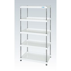 CSPN-75155W [CSパールワゴン 中量タイプ/均等耐荷重150kg/樹脂アジャスター付/H1500mm/5段/固定式 W750×D500×H1500mm]