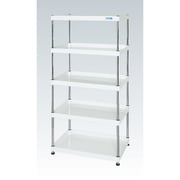 CSPN-75155W [CSパールワゴン 中量タイプ/均等耐荷重150kg/樹脂アジャスター付/H1500mm/5段/固定式 W750×D500×H1500mm]