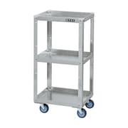 SPE-03JAL [アルミスぺシャルワゴン 軽量タイプ/均等耐荷重50kg/エラストマー車/H800mm/3段/移動式 W400×D330×H800mm]
