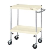 TCSP-7572I [CSパールワゴン 軽量タイプ/均等耐荷重75kg/ゴム車/H725～975mm/2段/移動式 W750×D500×H725～975mm]