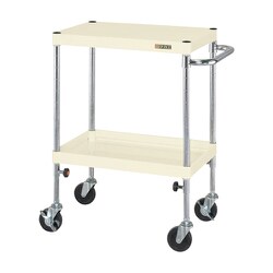 TCSP-7572NUI [CSパールワゴン 軽量タイプ/均等耐荷重75kg/ナイロンウレタン車/H725～975mm/2段/移動式 W750×D500×H725～975mm]