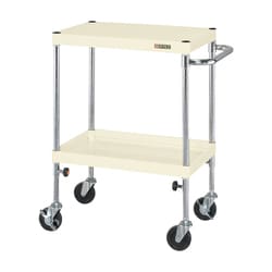 TCSP-6072SEI [CSパールワゴン 軽量タイプ/均等耐荷重75kg/サイレントエラストマー車/H725～975mm/2段/移動式 W600×D400×H725～975mm]
