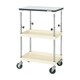 TCSP-6082TPI [CSパールワゴン 中量タイプ/均等耐荷重150kg/ポリエステル天板/ゴム車/H865～1115mm/2段＋天板付/移動式 W630×D430×H865～1115mm]
