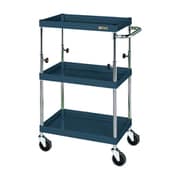 TCSP-7583D [CSパールワゴン 中量タイプ/均等耐荷重150kg/ゴム車/H850～1100mm/3段/移動式 W750×D500×H850～1100mm]