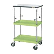 TCSP-6082TPNU [CSパールワゴン 中量タイプ/均等耐荷重150kg/ポリエステル天板/ナイロンウレタン車/H865～1115mm/2段＋天板付/移動式 W630×D430×H865～1115mm]