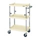 TCSP-7583SEI [CSパールワゴン 中量タイプ/均等耐荷重150kg/サイレントエラストマー車/H850～1100mm/3段/移動式 W750×D500×H850～1100mm]