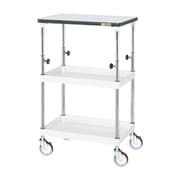 TCSP-6082TPSEW [CSパールワゴン 中量タイプ/均等耐荷重150kg/ポリエステル天板/サイレントエラストマー車/H865～1115mm/2段＋天板付/移動式 W630×D430×H865～1115mm]
