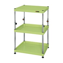 TCSPN-6083 [CSパールワゴン 中量タイプ/均等耐荷重150kg/樹脂アジャスター付/H750～1000mm/3段/固定式 W600×D400×H750～1000mm]