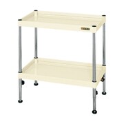 TCSPN-6072I [CSパールワゴン 軽量タイプ/均等耐荷重75kg/樹脂アジャスター付/H610～860mm/2段/固定式 W600×D400×H610～860mm]
