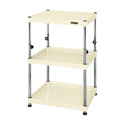 TCSPN-6083I [CSパールワゴン 中量タイプ/均等耐荷重150kg/樹脂アジャスター付/H750～1000mm/3段/固定式 W600×D400×H750～1000mm]