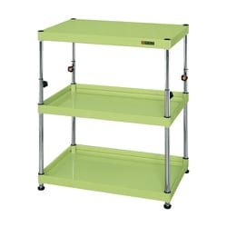 TCSPN-7583 [CSパールワゴン 中量タイプ/均等耐荷重150kg/樹脂アジャスター付/H750～1000mm/3段/固定式 W750×D500×H750～1000mm]