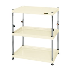 TCSPN-7583I [CSパールワゴン 中量タイプ/均等耐荷重150kg/樹脂アジャスター付/H750～1000mm/3段/固定式 W750×D500×H750～1000mm]