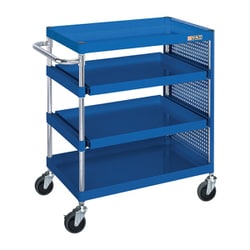 CSP-6084SZPSEB [CSパールワゴン 中量タイプ/均等耐荷重130kg/サイレントエラストマー車/H880mm/4段 内スライド棚2段/移動式/スライド棚・全面パンチングパネル付 W600×D400×H880mm]