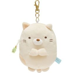 PB69304 すみっコぐらし ぬいぐるみリール付パスケース ねこ [キャラクターグッズ]