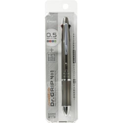 多機能ペン Dr.グリップ 4+1 油性ボールペン 0.5mm 極細 黒・赤・青・緑 シャープ0.5mm アッシュメタルブラウン（ブリスターパック） PBKHDF1SEF-ABN