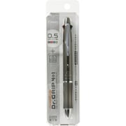 多機能ペン Dr.グリップ 4+1 油性ボールペン 0.5mm 極細 黒・赤・青・緑 シャープ0.5mm アッシュメタルブラウン(ブリスターパック) PBKHDF1SEF-ABN